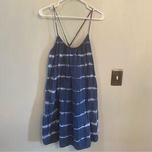 Madewell Blue & White Tie Dye spaghetti strap Dress medium